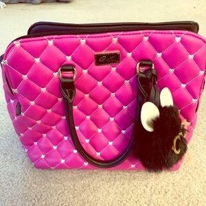 Betsey Johnson Pink and Black Purse